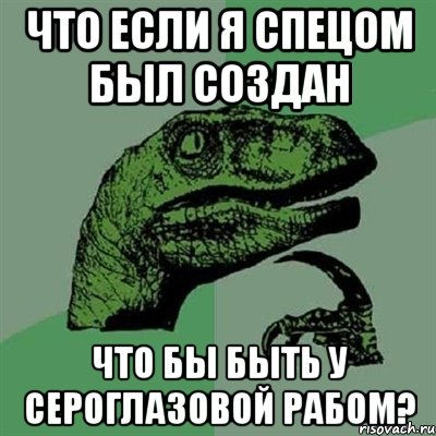 Что если я спецом был создан что бы быть у Сероглазовой рабом?, Мем Филосораптор