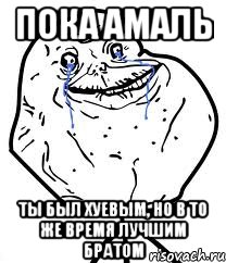 Пока Амаль Ты был хуевым, но в то же время лучшим братом, Мем Forever Alone