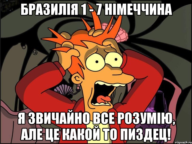 Бразилія 1 - 7 Німеччина я звичайно все розумію, але це какой то пиздец!, Мем Фрай в панике