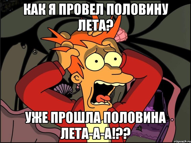 Как я провел половину лета? Уже прошла половина лета-а-а!??, Мем Фрай в панике