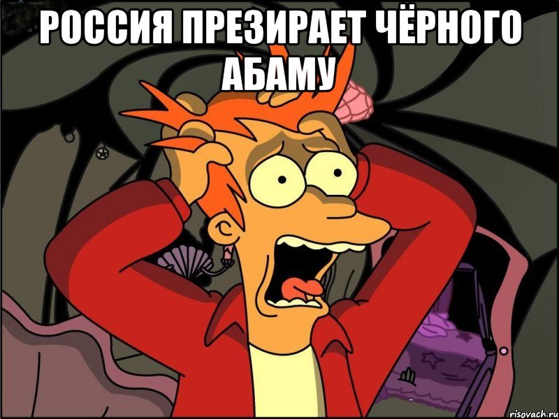 Россия презирает чёрного абаму , Мем Фрай в панике
