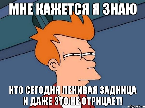 Мне кажется я знаю Кто сегодня ленивая задница и даже это не отрицает!, Мем  Фрай (мне кажется или)