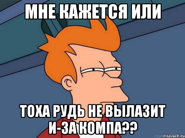 Мне кажется или Тоха Рудь не вылазит и-за компа??, Мем  Фрай (мне кажется или)