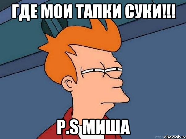 где мои тапки суки!!! P.s Миша, Мем  Фрай (мне кажется или)