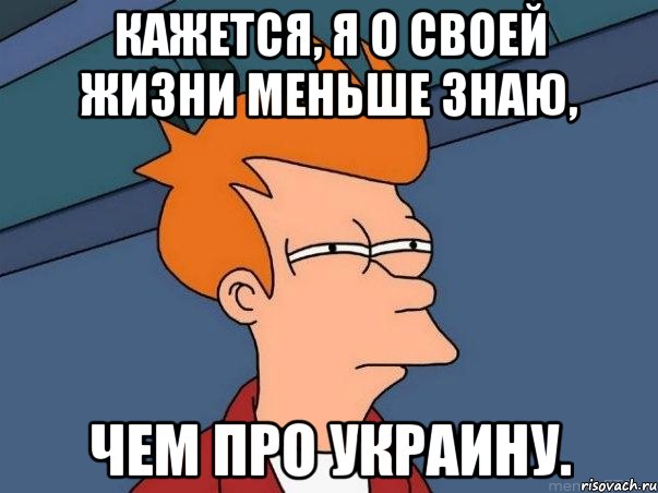 кажется, я о своей жизни меньше знаю, чем про Украину., Мем  Фрай (мне кажется или)