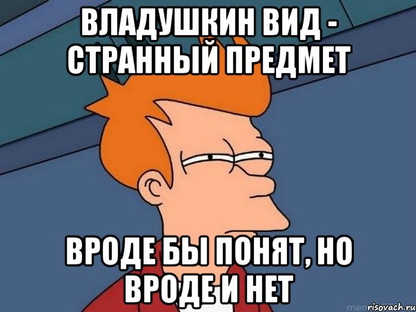 владушкин вид - странный предмет вроде бы понят, но вроде и нет, Мем  Фрай (мне кажется или)