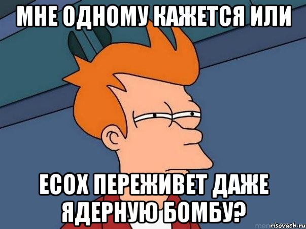 мне одному кажется или есох переживет даже ядерную бомбу?, Мем  Фрай (мне кажется или)