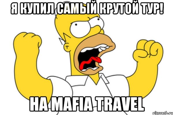 я купил самый крутой тур! на Mafia Travel, Мем Разъяренный Гомер