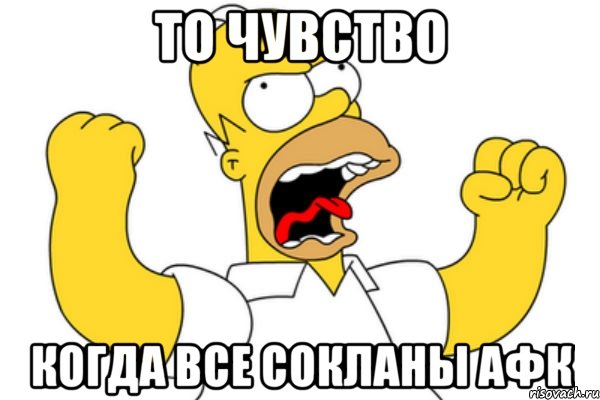 То чувство Когда все сокланы афк, Мем Разъяренный Гомер