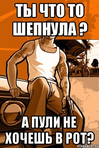 ты что то шепнула ? а пули не хочешь в рот?, Мем GTA