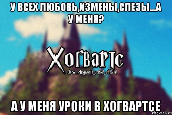 У всех любовь,измены,слезы...а у меня? А у меня уроки в Хогвартсе, Мем Хогвартс