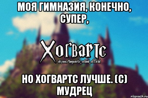 Моя гимназия, конечно, супер, НО ХОГВАРТС ЛУЧШЕ. (с) Мудрец, Мем Хогвартс