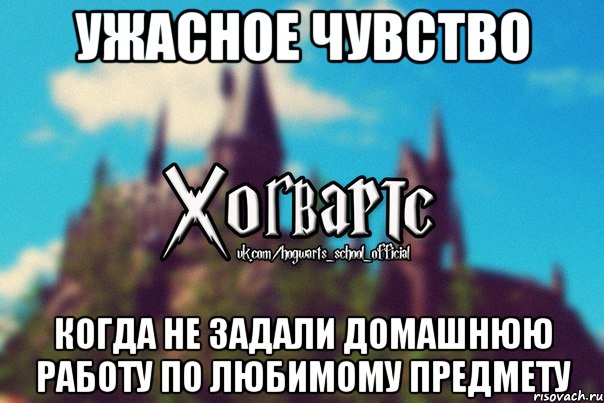 УЖАСНОЕ ЧУВСТВО КОГДА НЕ ЗАДАЛИ ДОМАШНЮЮ РАБОТУ ПО ЛЮБИМОМУ ПРЕДМЕТУ, Мем Хогвартс