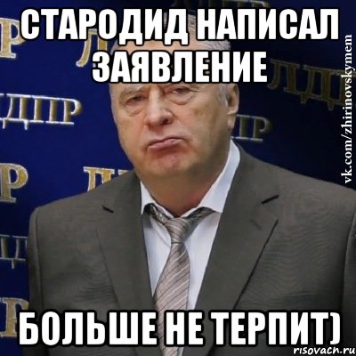 Стародид написал заявление Больше не терпит), Мем Хватит это терпеть (Жириновский)