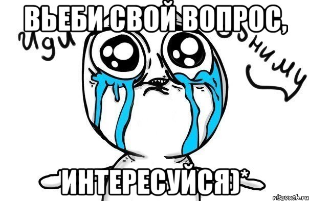 Вьеби свой вопрос, интересуйся)*, Мем Иди обниму