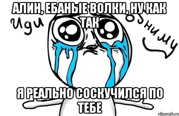 Алин, ебаные волки, ну как так Я реально соскучился по тебе, Мем Иди обниму