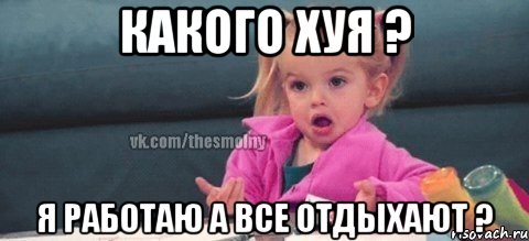 Какого Хуя ? Я Работаю а все отдыхают ?, Мем  Ты говоришь (девочка возмущается)