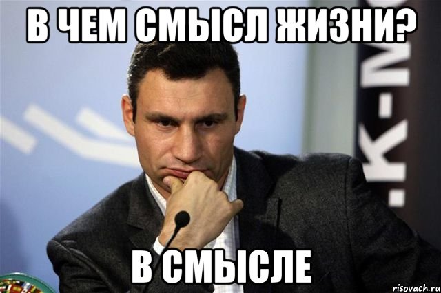 в чем смысл жизни? в смысле, Мем Кличко 4