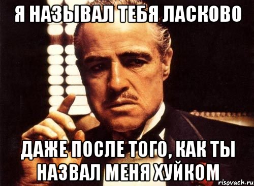 я называл тебя ласково даже после того, как ты назвал меня хуйком, Мем крестный отец