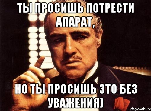 Ты просишь потрести апарат, но ты просишь это без уважения), Мем крестный отец