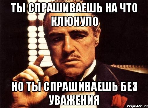 ты спрашиваешь на что клюнуло но ты спрашиваешь без уважения, Мем крестный отец