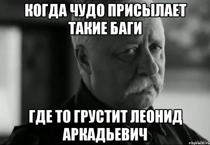 Когда чудо присылает такие баги где то грустит леонид аркадьевич, Мем Не расстраивай Леонида Аркадьевича