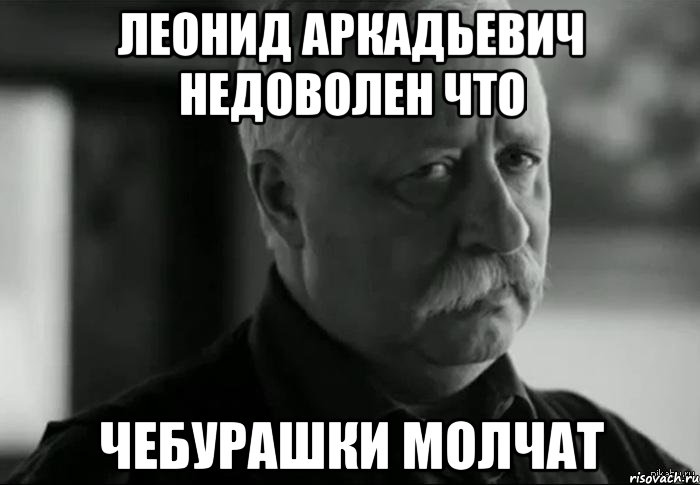 ЛЕОНИД АРКАДЬЕВИЧ НЕДОВОЛЕН что ЧЕБУРАШКИ МОЛЧАТ, Мем Не расстраивай Леонида Аркадьевича