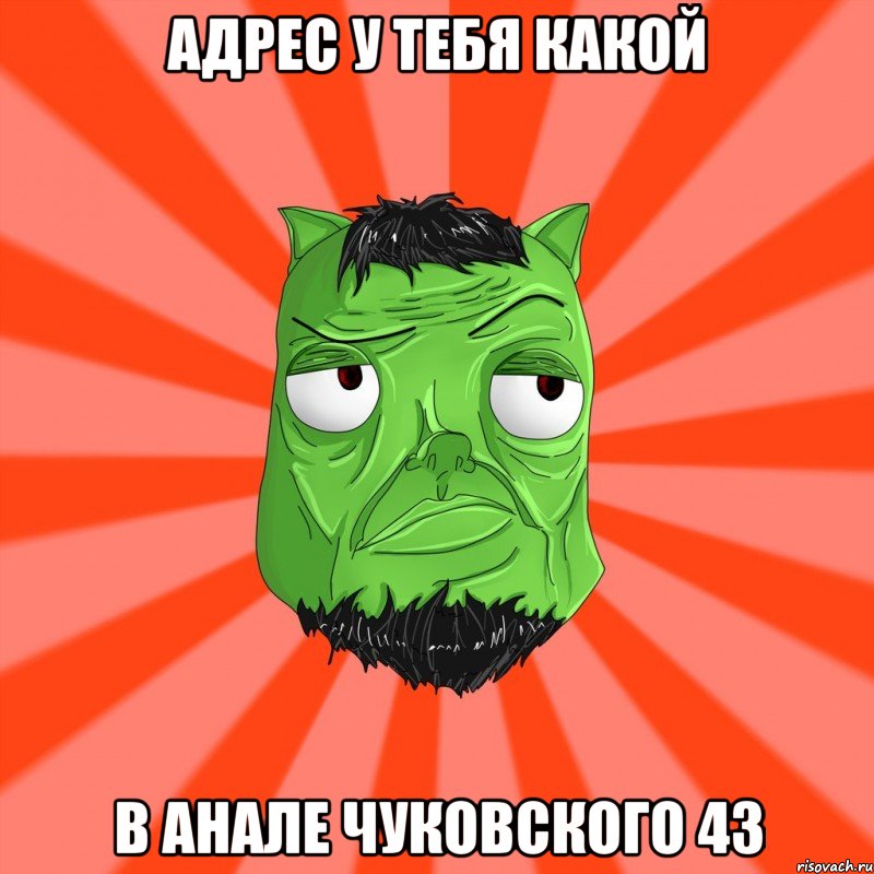 АДРЕС У ТЕБЯ КАКОЙ В АНАЛЕ ЧУКОВСКОГО 43, Мем Лицо Вольнова когда ему говорят