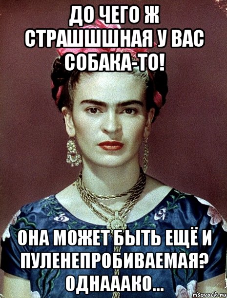 До чего ж страшшшная у вас собака-то! Она может быть ещё и пуленепробиваемая? Однааако...