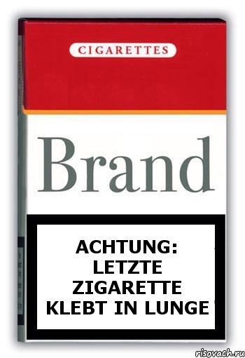 ACHTUNG: Letzte Zigarette klebt in Lunge, Комикс Минздрав