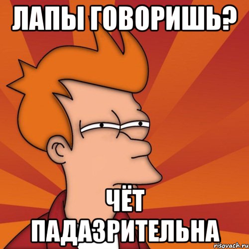 ЛАПЫ ГОВОРИШЬ? чёт падазрительна, Мем Мне кажется или (Фрай Футурама)