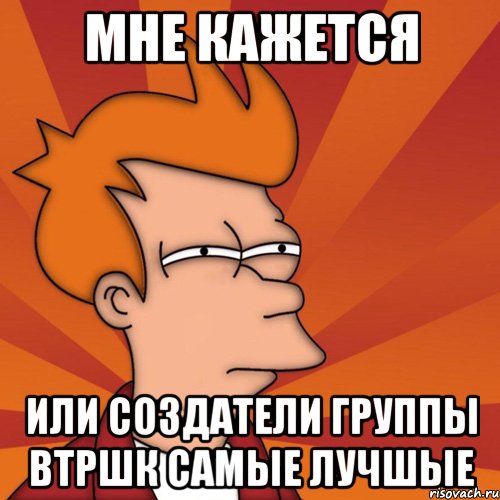 мне кажется или создатели группы втршк самые лучшые, Мем Мне кажется или (Фрай Футурама)