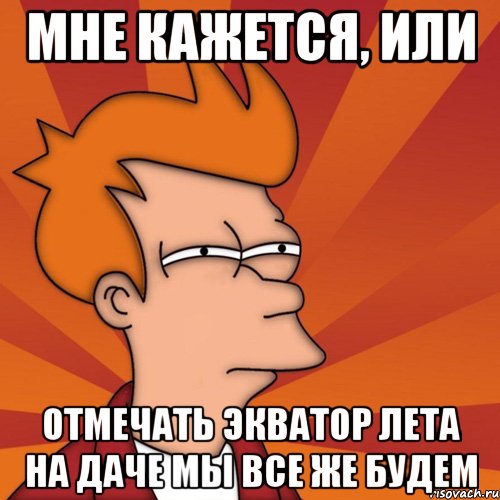 мне кажется, или отмечать экватор лета на даче мы все же будем, Мем Мне кажется или (Фрай Футурама)