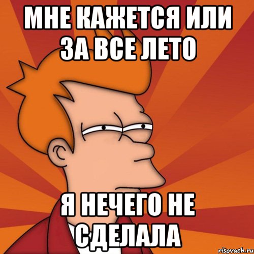 Мне кажется или за все лето я нечего не сделала, Мем Мне кажется или (Фрай Футурама)