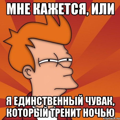 Мне кажется, или я единственный чувак, который тренит ночью, Мем Мне кажется или (Фрай Футурама)