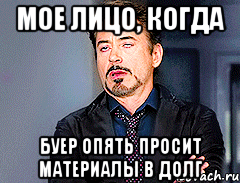 МОЕ ЛИЦО, КОГДА БУЕР ОПЯТЬ ПРОСИТ МАТЕРИАЛЫ В ДОЛГ