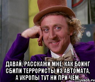  Давай, расскажи мне, как Боинг сбили террористы из автомата, а укропы тут ни при чем., Мем мое лицо