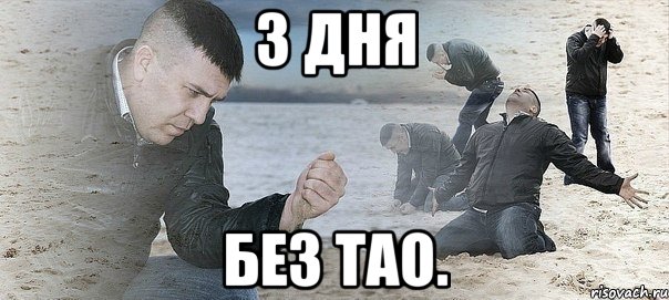 3 дня без Тао., Мем Мужик сыпет песок на пляже