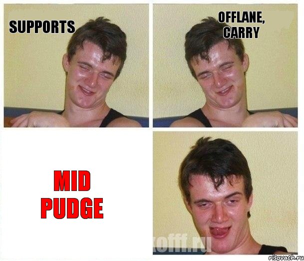 Supports Offlane, Carry Mid Pudge, Комикс Не хочу (10 guy)