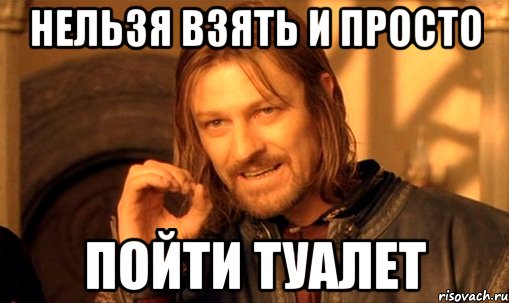 Нельзя взять и просто Пойти туалет, Мем Нельзя просто так взять и (Боромир мем)