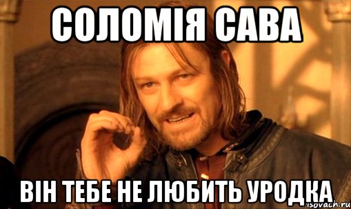 соломія сава він тебе не любить уродка, Мем Нельзя просто так взять и (Боромир мем)