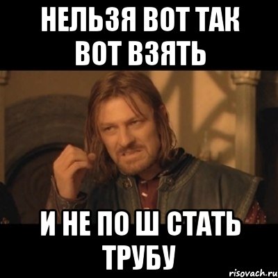 Нельзя вот так вот взять И не по ш стать трубу, Мем Нельзя просто взять