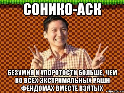 СОНИКО-АСК БЕЗУМИЯ И УПОРОТОСТИ БОЛЬШЕ, ЧЕМ ВО ВСЕХ ЭКСТРИМАЛЬНЫХ РАШН ФЕНДОМАХ ВМЕСТЕ ВЗЯТЫХ