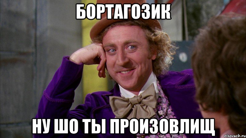 Бортагозик Ну шо ты произовлищ, Мем Ну давай расскажи (Вилли Вонка)