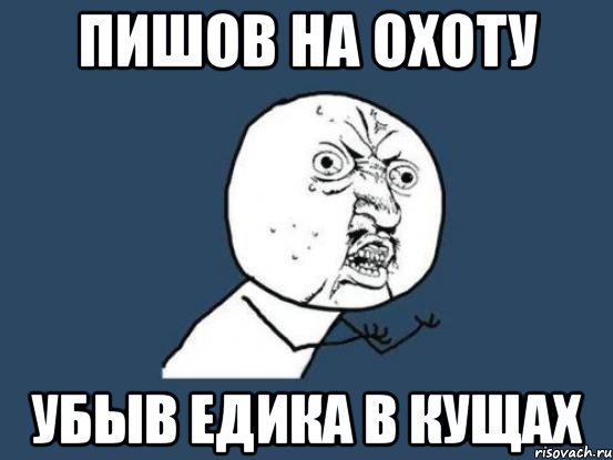 пишов на охоту убыв едика в кущах, Мем Ну почему