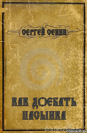 СЕРГЕЙ СЕНИН КАК ДОЕБАТЬ ПАСЫНКА, Комикс обложка книги