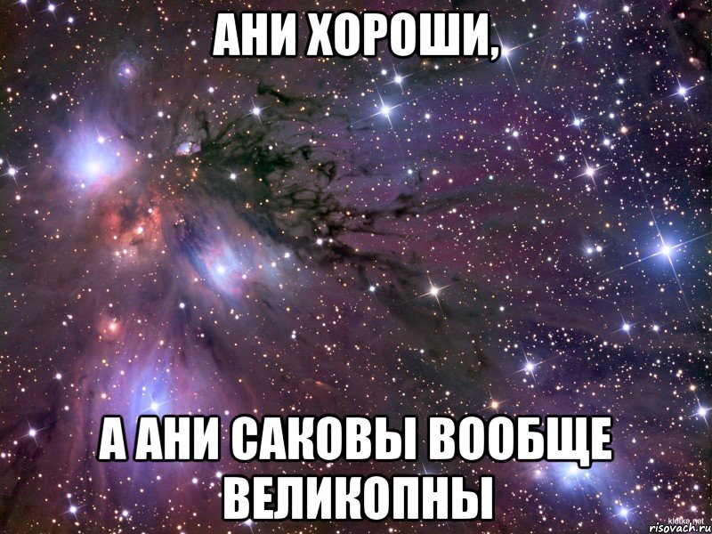 Ани хороши, а Ани Саковы вообще великопны, Мем Космос