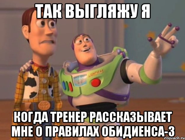 Так выгляжу я когда тренер рассказывает мне о правилах обидиенса-3, Мем Они повсюду (История игрушек)