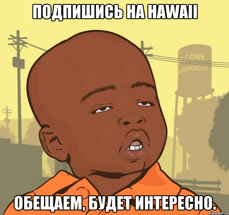 Подпишись на HAWAII Обещаем, Будет интересно., Мем Пацан наркоман