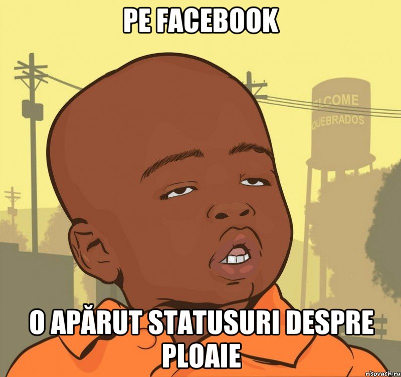 Pe facebook o apărut statusuri despre ploaie, Мем Пацан наркоман